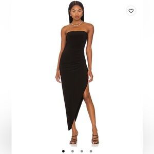 Norma Kamali Strapless Side Drape Gown